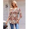 Zeagoo 3/4 Length Sleeve Womens Tops Round Neck Casual Summer Tunic Tops Basic Tees Blouses Dressy T-Shirts Pleated Shirts(Mz3)