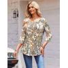 Zeagoo 3/4 Length Sleeve Womens Tops Round Neck Casual Summer Tunic Tops Basic Tees Blouses Dressy T-Shirts Pleated Shirts(Mz453)