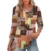 Zeagoo 3/4 Length Sleeve Womens Tops Round Neck Casual Summer Tunic Tops Basic Tees Blouses Dressy T-Shirts Pleated Shirts(Mz810)