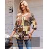 Zeagoo 3/4 Length Sleeve Womens Tops Round Neck Casual Summer Tunic Tops Basic Tees Blouses Dressy T-Shirts Pleated Shirts(Mz810)