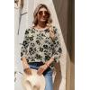 Zeagoo 3/4 Length Sleeve Womens Tops Round Neck Casual Summer Tunic Tops Basic Tees Blouses Dressy T-Shirts Pleated Shirts(Off-white)
