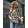 Zeagoo 3/4 Length Sleeve Womens Tops Round Neck Casual Summer Tunic Tops Basic Tees Blouses Dressy T-Shirts Pleated Shirts(Off-white)