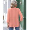 Zeagoo 3/4 Length Sleeve Womens Tops Round Neck Casual Summer Tunic Tops Basic Tees Blouses Dressy T-Shirts Pleated Shirts(Pink)