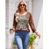 Zeagoo 3/4 Length Sleeve Womens Tops Round Neck Casual Summer Tunic Tops Basic Tees Blouses Dressy T-Shirts Pleated Shirts(Red)