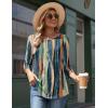 Zeagoo 3/4 Length Sleeve Womens Tops Round Neck Casual Summer Tunic Tops Basic Tees Blouses Dressy T-Shirts Pleated Shirts(Tie Dye)