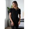 Zeagoo Blouse for Women Dressy Casual Puff Short Sleeve Boho Tops Fashion Floral Crew Neck Tunic Shirts Summer Clothes(Black)