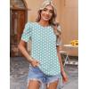 Zeagoo Blouse for Women Dressy Casual Puff Short Sleeve Boho Tops Fashion Floral Crew Neck Tunic Shirts Summer Clothes(Jh532)
