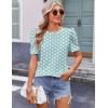 Zeagoo Blouse for Women Dressy Casual Puff Short Sleeve Boho Tops Fashion Floral Crew Neck Tunic Shirts Summer Clothes(Jh532)