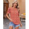 Zeagoo Blouse for Women Dressy Casual Puff Short Sleeve Boho Tops Fashion Floral Crew Neck Tunic Shirts Summer Clothes(Sf230)