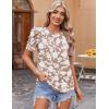 Zeagoo Blouse for Women Dressy Casual Puff Short Sleeve Boho Tops Fashion Floral Crew Neck Tunic Shirts Summer Clothes(Sf295)