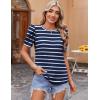 Zeagoo Blouse for Women Dressy Casual Puff Short Sleeve Boho Tops Fashion Floral Crew Neck Tunic Shirts Summer Clothes(Tw875)