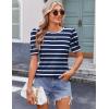 Zeagoo Blouse for Women Dressy Casual Puff Short Sleeve Boho Tops Fashion Floral Crew Neck Tunic Shirts Summer Clothes(Tw875)