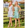 Zeagoo Boho Mini A-line Dress 2025 Womens Summer Dress Casual Ruffle Tiered Floral Square Neck Sundresses Beach with Pockets(Light Blue Floral)