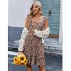 Zeagoo Boho Mini A-line Dress 2025 Womens Summer Dress Casual Ruffle Tiered Floral Square Neck Sundresses Beach with Pockets(Red White Floral)