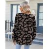 Zeagoo Fall Tops for Women Long Sleeve Button Up Shirts Floral Tunics V Neck Pullover Blouse(Brown Floral)