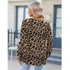 Zeagoo Fall Tops for Women Long Sleeve Button Up Shirts Floral Tunics V Neck Pullover Blouse(Leopard Print)