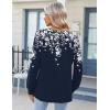 Zeagoo Fall Tops for Women Long Sleeve Button Up Shirts Floral Tunics V Neck Pullover Blouse(Navy Floral)