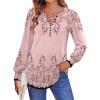 Zeagoo Fall Tops for Women Long Sleeve Button Up Shirts Floral Tunics V Neck Pullover Blouse(Pink Floral)