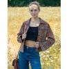 Zeagoo Flannels for Women Cropped Shacket Jacket Fashion Plaid Button Down Shirt 2026 Fall Coat Tops(Z-gw442)