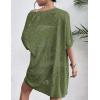 Zeagoo Lightweight Summer Crochet Cardigan for Women Short Sleeve Kimono Boho Oversized Open Front Knitted Cardigan(Army Green)