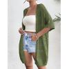 Zeagoo Lightweight Summer Crochet Cardigan for Women Short Sleeve Kimono Boho Oversized Open Front Knitted Cardigan(Army Green)