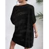 Zeagoo Lightweight Summer Crochet Cardigan for Women Short Sleeve Kimono Boho Oversized Open Front Knitted Cardigan(Black)
