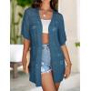 Zeagoo Lightweight Summer Crochet Cardigan for Women Short Sleeve Kimono Boho Oversized Open Front Knitted Cardigan(Dark Blue)