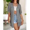 Zeagoo Lightweight Summer Crochet Cardigan for Women Short Sleeve Kimono Boho Oversized Open Front Knitted Cardigan(Dark Grey)
