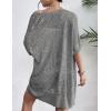 Zeagoo Lightweight Summer Crochet Cardigan for Women Short Sleeve Kimono Boho Oversized Open Front Knitted Cardigan(Dark Grey)
