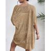 Zeagoo Lightweight Summer Crochet Cardigan for Women Short Sleeve Kimono Boho Oversized Open Front Knitted Cardigan(Khaki)