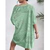 Zeagoo Lightweight Summer Crochet Cardigan for Women Short Sleeve Kimono Boho Oversized Open Front Knitted Cardigan(Light Green)