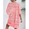 Zeagoo Lightweight Summer Crochet Cardigan for Women Short Sleeve Kimono Boho Oversized Open Front Knitted Cardigan(Pink)