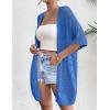 Zeagoo Lightweight Summer Crochet Cardigan for Women Short Sleeve Kimono Boho Oversized Open Front Knitted Cardigan(Royal Blue)