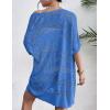 Zeagoo Lightweight Summer Crochet Cardigan for Women Short Sleeve Kimono Boho Oversized Open Front Knitted Cardigan(Royal Blue)