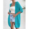 Zeagoo Lightweight Summer Crochet Cardigan for Women Short Sleeve Kimono Boho Oversized Open Front Knitted Cardigan(Teal)
