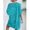 Zeagoo Lightweight Summer Crochet Cardigan for Women Short Sleeve Kimono Boho Oversized Open Front Knitted Cardigan(Teal)