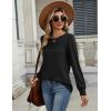 Zeagoo Long Sleeve Shirts for Women Casual Fall Fashion Crewneck Pleated Tunic Tops Work Outfit Blouse(Black)