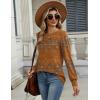 Zeagoo Long Sleeve Shirts for Women Casual Fall Fashion Crewneck Pleated Tunic Tops Work Outfit Blouse(Bobo Orange 836)