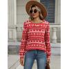 Zeagoo Long Sleeve Shirts for Women Casual Fall Fashion Crewneck Pleated Tunic Tops Work Outfit Blouse(Christmas Red 142)