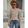 Zeagoo Long Sleeve Shirts for Women Casual Fall Fashion Crewneck Pleated Tunic Tops Work Outfit Blouse(Floral 170)