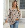 Zeagoo Long Sleeve Shirts for Women Casual Fall Fashion Crewneck Pleated Tunic Tops Work Outfit Blouse(Floral 170)