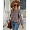 Zeagoo Long Sleeve Shirts for Women Casual Fall Fashion Crewneck Pleated Tunic Tops Work Outfit Blouse(Floral Brown 517)