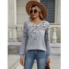 Zeagoo Long Sleeve Shirts for Women Casual Fall Fashion Crewneck Pleated Tunic Tops Work Outfit Blouse(Floral Grey 62)