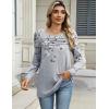 Zeagoo Long Sleeve Shirts for Women Casual Fall Fashion Crewneck Pleated Tunic Tops Work Outfit Blouse(Floral Grey 62)