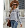 Zeagoo Long Sleeve Shirts for Women Casual Fall Fashion Crewneck Pleated Tunic Tops Work Outfit Blouse(Floral Grey 62)