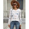 Zeagoo Long Sleeve Shirts for Women Casual Fall Fashion Crewneck Pleated Tunic Tops Work Outfit Blouse(Floral White 112)