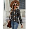 Zeagoo Long Sleeve Shirts for Women Casual Fall Fashion Crewneck Pleated Tunic Tops Work Outfit Blouse(Halloween Black)