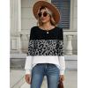 Zeagoo Long Sleeve Shirts for Women Casual Fall Fashion Crewneck Pleated Tunic Tops Work Outfit Blouse(Leopard Grey 519)
