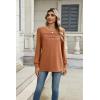 Zeagoo Long Sleeve Shirts for Women Casual Fall Fashion Crewneck Pleated Tunic Tops Work Outfit Blouse(Maple)