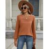 Zeagoo Long Sleeve Shirts for Women Casual Fall Fashion Crewneck Pleated Tunic Tops Work Outfit Blouse(Maple)